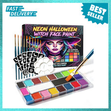 Face Paint Kit with 20 Water-Based Colors for Kids and Adults Halloween Makeup