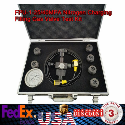#ad FPU 1 25 Hydraulic Accumulator Nitrogen Charging Filling Gas Valve Pressure Test $155.50