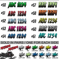 Snowmobile Registration Number Decals Two Decals Custom Vinyl Numbers GRB