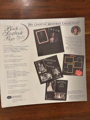 Creative Memories 12x12 Black Scrapbook Pages RCM-12BL 15 Sheets/30 Pages - NEW