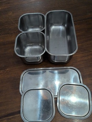 Vollrath Stainless Steel Food Pans - Lot of Three Super Pans with lids, Kitchen