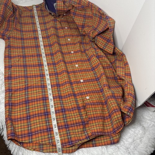 Cinch Shirt Mens L Orange Plaid Western Design Short Sleeve Cowboy - Picture 4 of 7