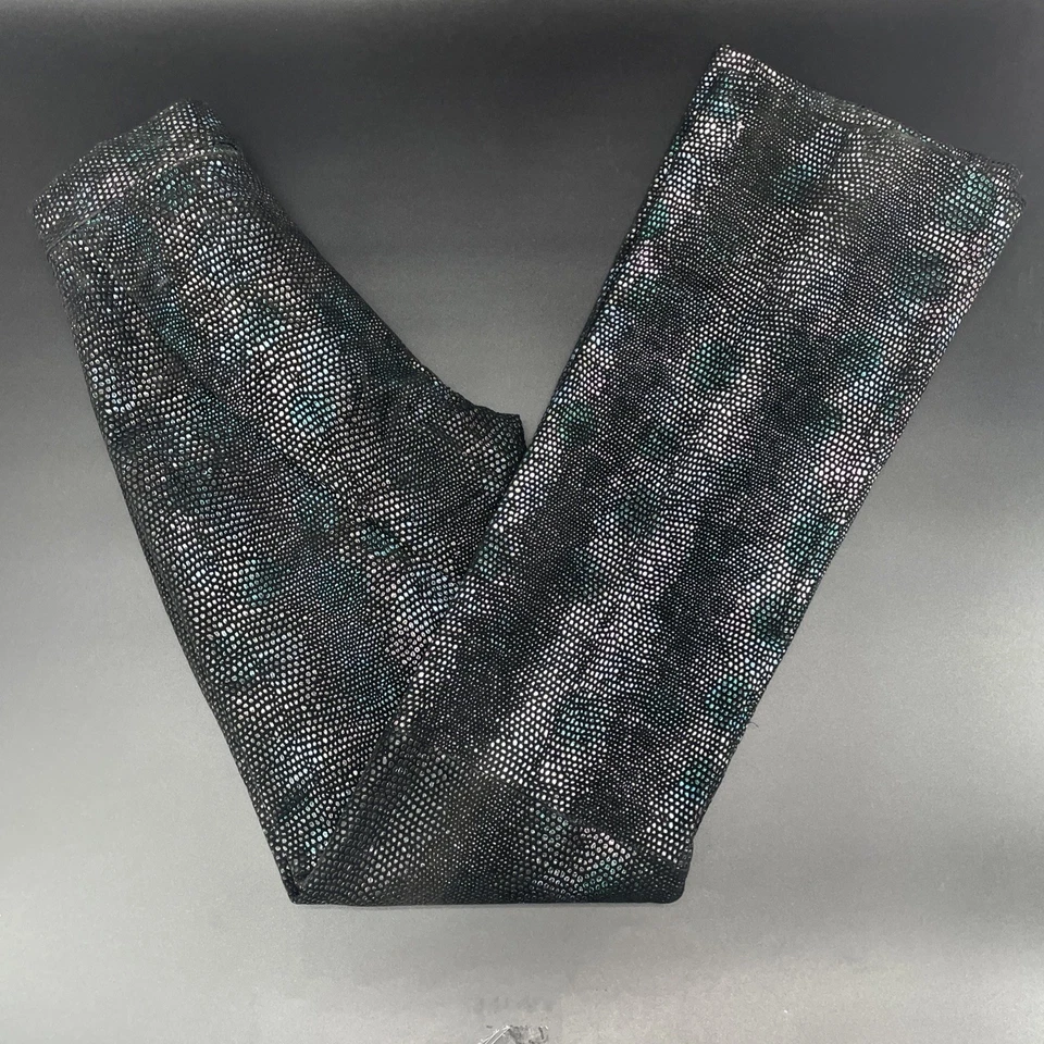 Wilsons Maxima Women 2 Black Iridescent Mermaid Snakeskin Leather Pants Boot Cut - Image 2 of 4