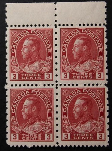 Canada #184, MNH OG Block Of 4, Perf 12 x 8 Admiral Provisional, 1931 Issue