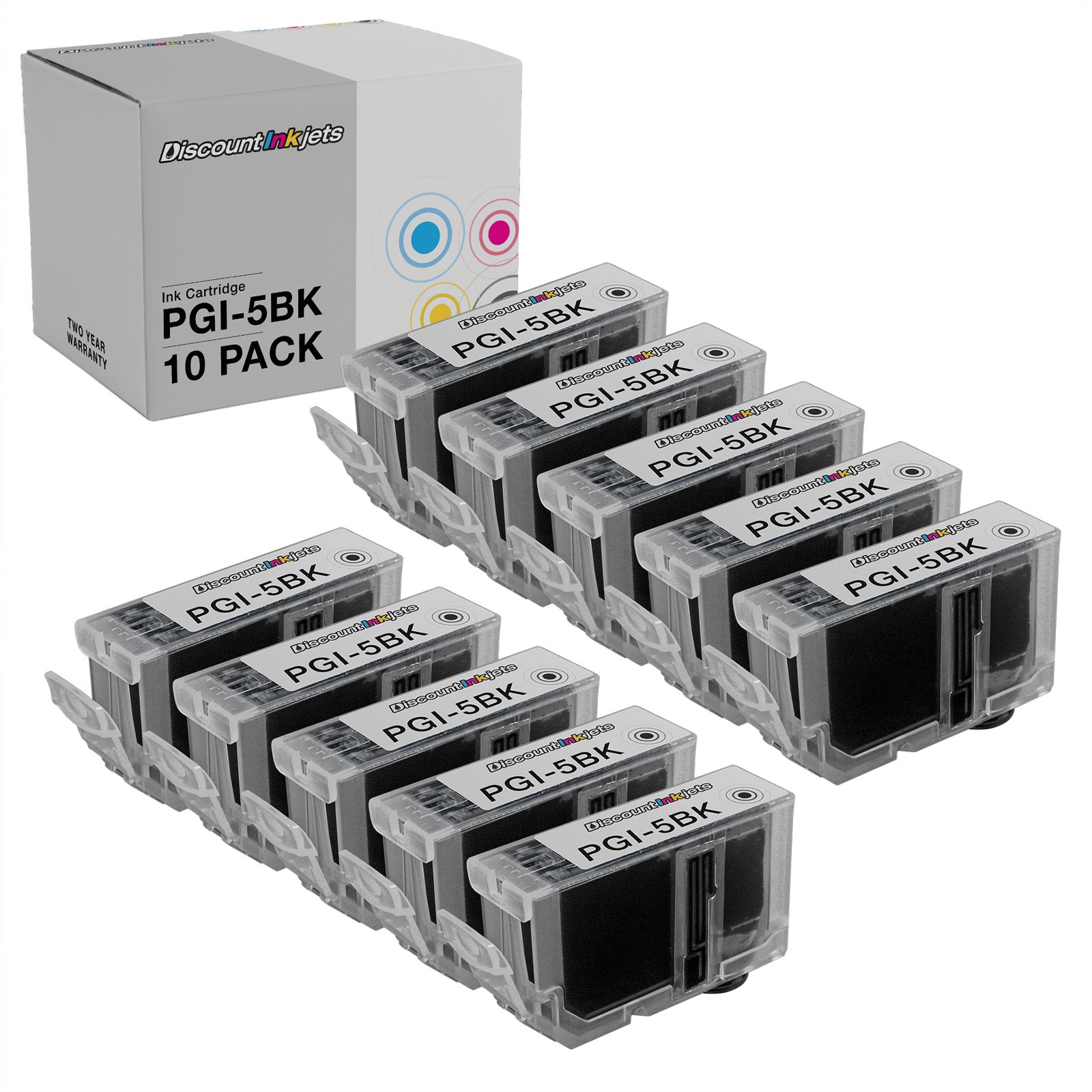 10PK PGI-5BK PGI-5 BLACK Print Ink Cartridge for Canon Pixma ip4500 ip4300 mx700