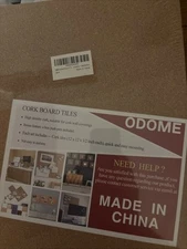 4 Piece 12”x12” Cork Board Tiles With Push Pins