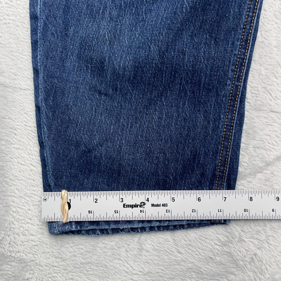 Pantalones de mezclilla Pilcro Anthropologie cintura alta desgastados barril azul lavado talla 29 Y2k Foto 2 de 4