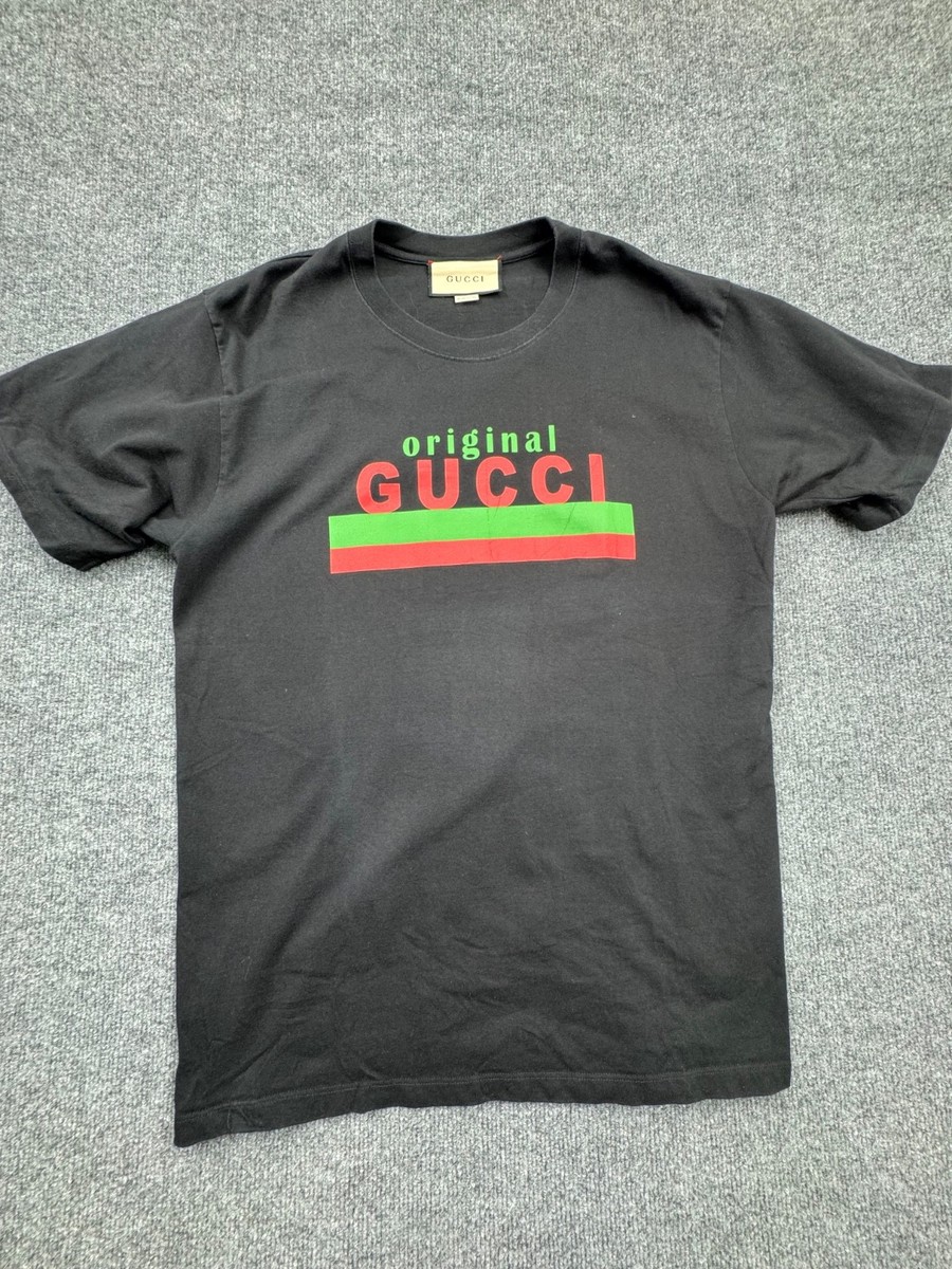 Gucci Original Gucci Logo T Shirt Black Oversize Tee S Made In