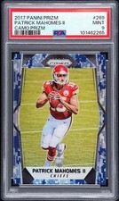 2017 Patrick Mahomes Panini Prizm Camo Prizm /25 Psa 9 Rookie