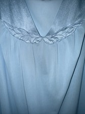 Vintage Vassarette Light Blue Nylon Nightgown XL Made in USA