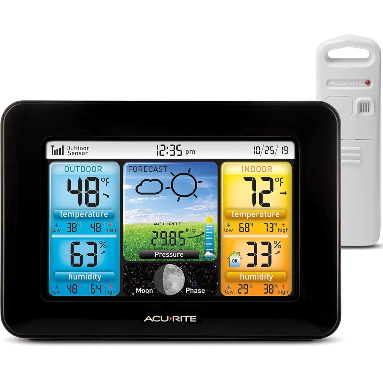 Wireless Home Weather Station with Color Display, Indoor Outdoor Thermometer ...