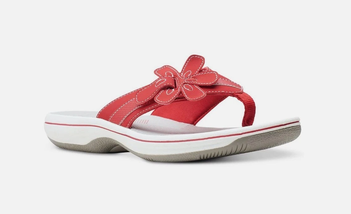 Sandali infradito Clarks donna Cloudsteppers Breeze opale H sintetici ciliegia