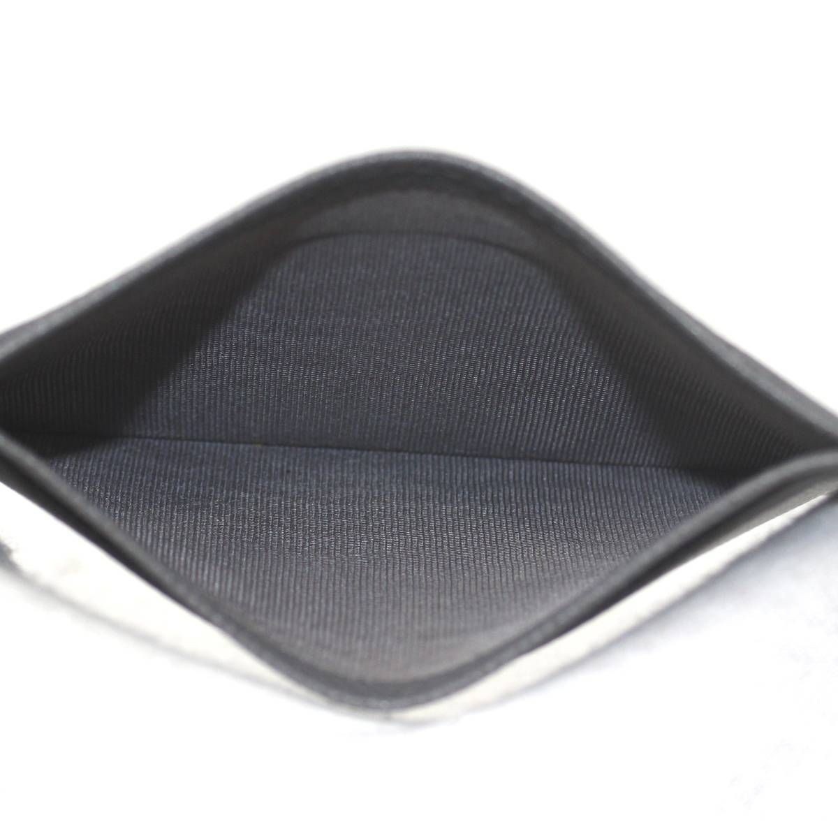 Prada Gray Leather Business Card Holder Open Pocket Unisex thumbnail 6