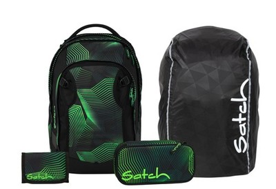 Satch, Schulrucksack-Set MATCH PLUS Seismic Green 4-teilig