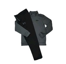 Under Armour Youth Large Gray Fleece 1/4 Zip Black Brawler Pants Outfit