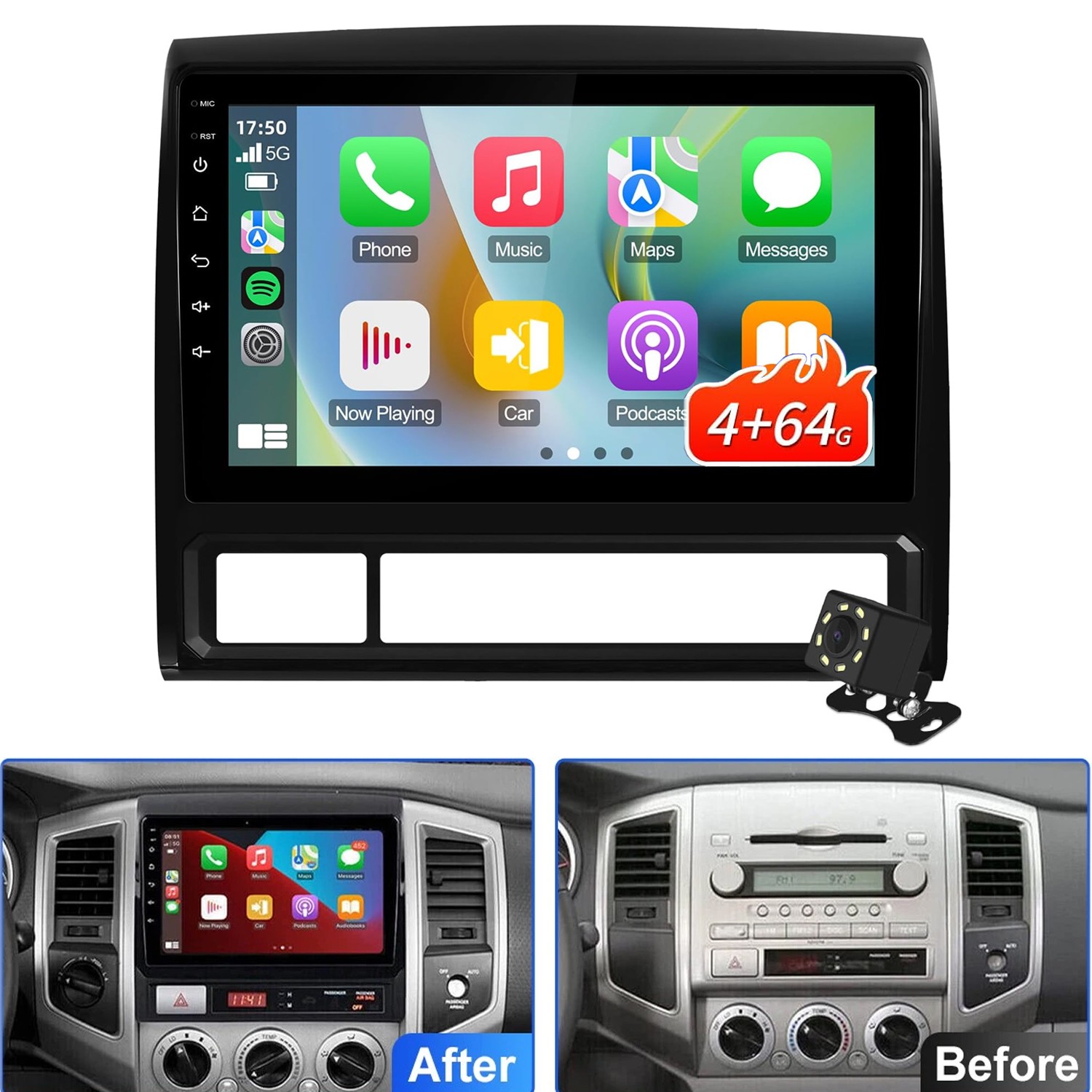 9" JBL For TOYOTA TACOMA 2005-2013 CarPlay Android Car Stereo Radio WiFi GPS 64G