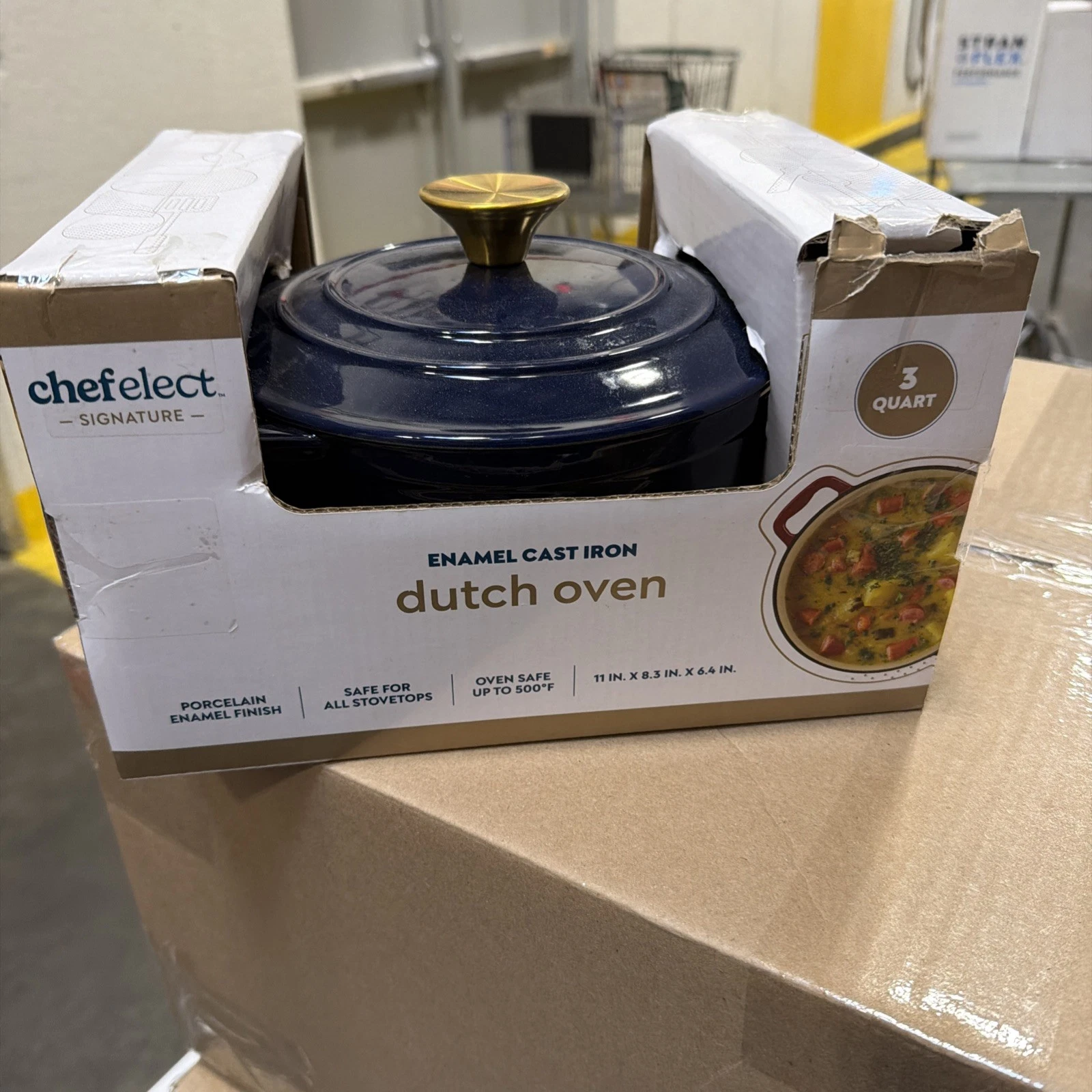Chefelect -Signature- Enamel Cast Iron Red Dutch Oven with Lid | 3 Quart | New
Opens in a new window