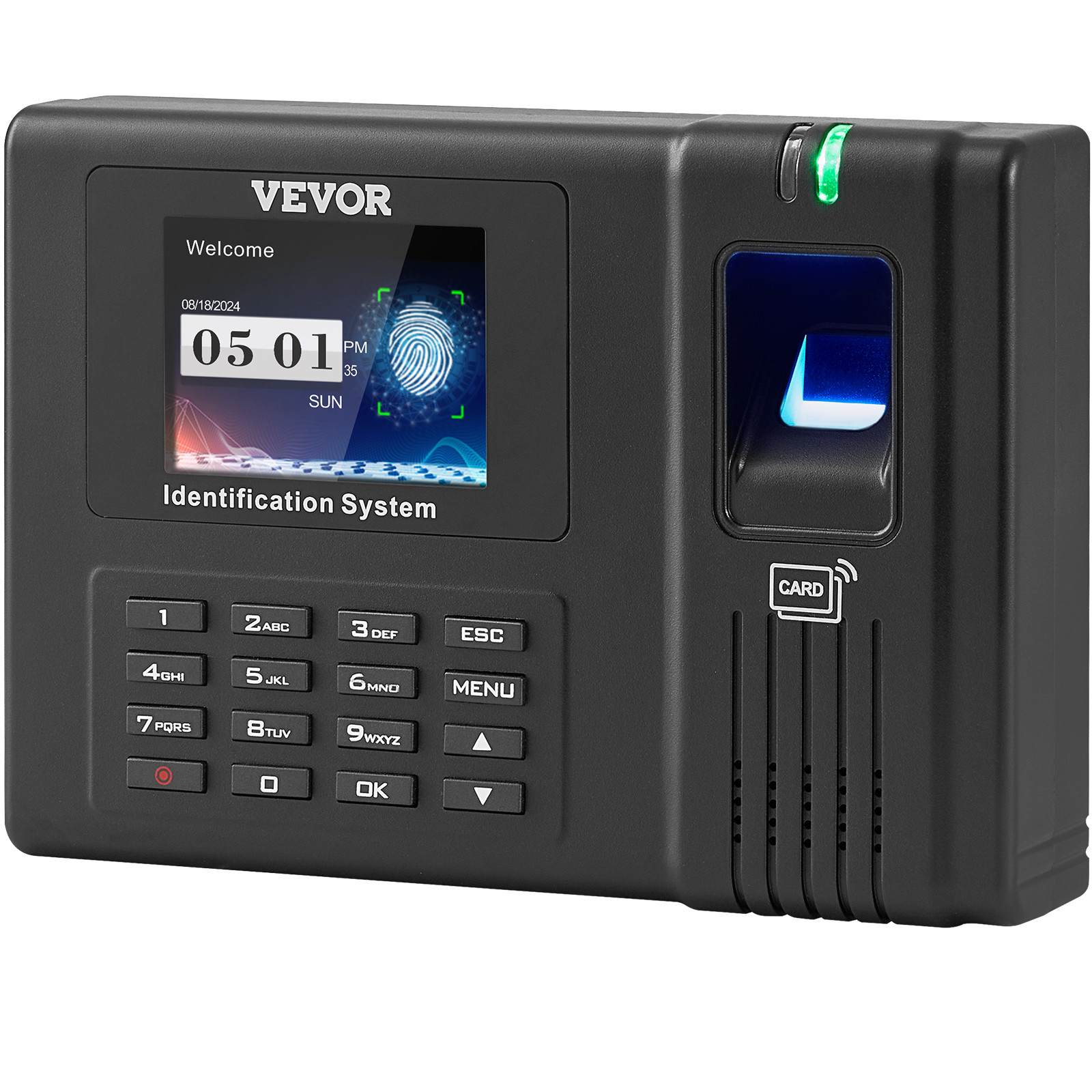 VEVOR Biometric Time Clock Employee Attendance Machine, 100000 Records