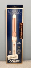 Conair Double Ceramic 1-Inch Curling Iron White/Rose Gold Dual Voltage Auto Off