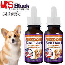2 Pack Freedom Joint Drops For Dogs , Glucosamine,  Chondroitin, 30 Ml Dropper