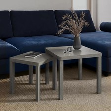 Set of 2 Wooden Sofa Side Nesting Coffee Table for Living Room Hallway Bedroom