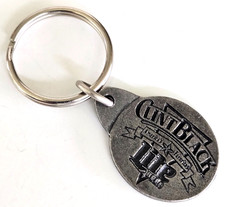 Clint Black Lite Beer Pewter Key Ring Chain Made in USA