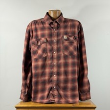 Carhartt Pearl Snap Shirt Relaxed Fit Long Sleeve Plaid Mens Size XL Work Shirt