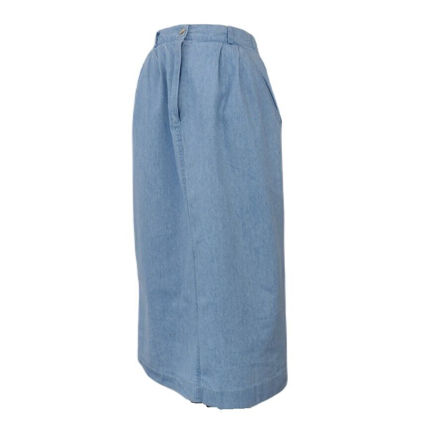Vintage Talbots Lightwash Denim Straight Skirt Po… - image 5