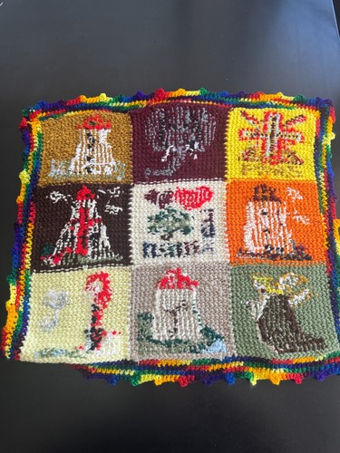 Lot Of 5 Large Crochet 20" Handmade Granny Squares Lighthouses Military More Lot - Picture 13 of 22
