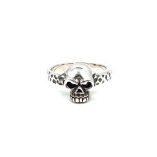 bague tête de mort massive en argent 925 homme motard rocker bijou crâne gran...