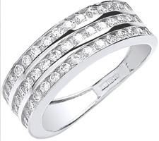 9ct white gold eternity ring cubic zirconia band  9 carat channel set size p new