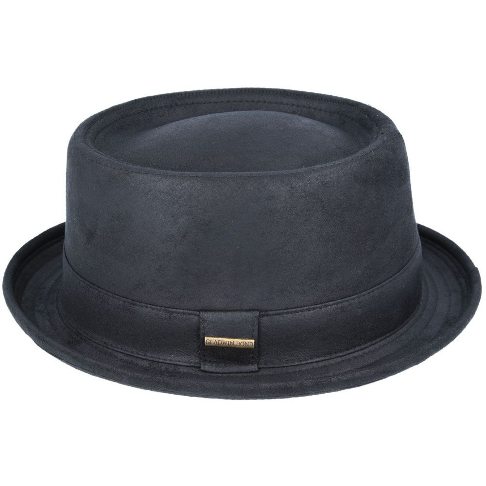 Leather Look Pork Pie Hat–Vintage 1920s Jazz Fedora Hat for Men Women Retro Styl