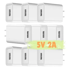 5V 2A USB Power Adapter AC Home Wall Charger US Plug For iPhone Samsung LG Lot