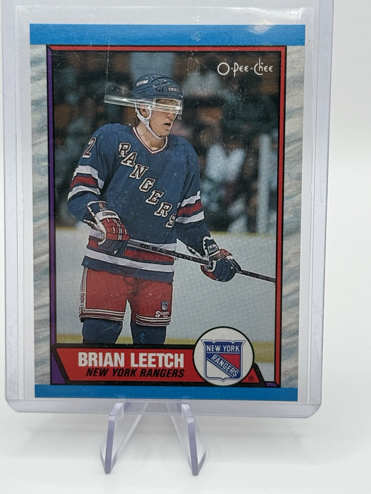 1989-90 O-Pee-Chee OPC #136 Brian Leetch RC Rookie Card New York Rangers