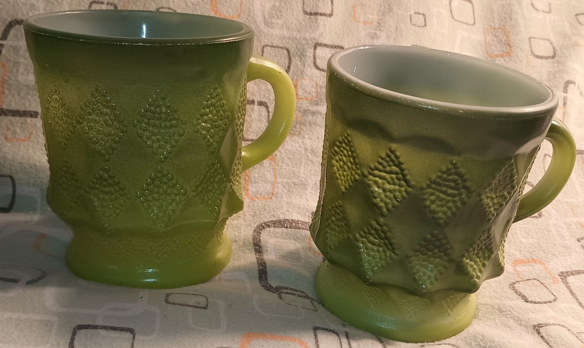Kimberly By Fire King Set, 2 Bowls/4 Mugs, Green | eBay