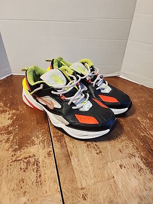 Nike M2K Tekno Crimson Bolt Black Yellow Orange Sneakers Mens Shoes Size 10
