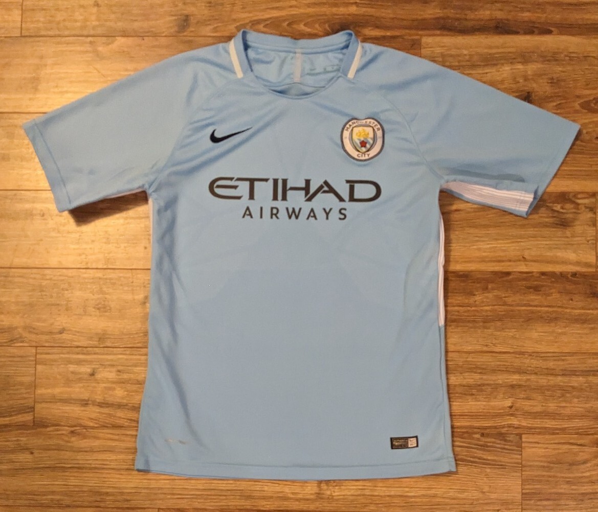 Nike Manchester City Etihad Airways #17 Mens SS Light Blue
