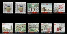 Japan 2021 Posukuma in Great Britain 84Y Complete Used Set Sc# 4538 a-i