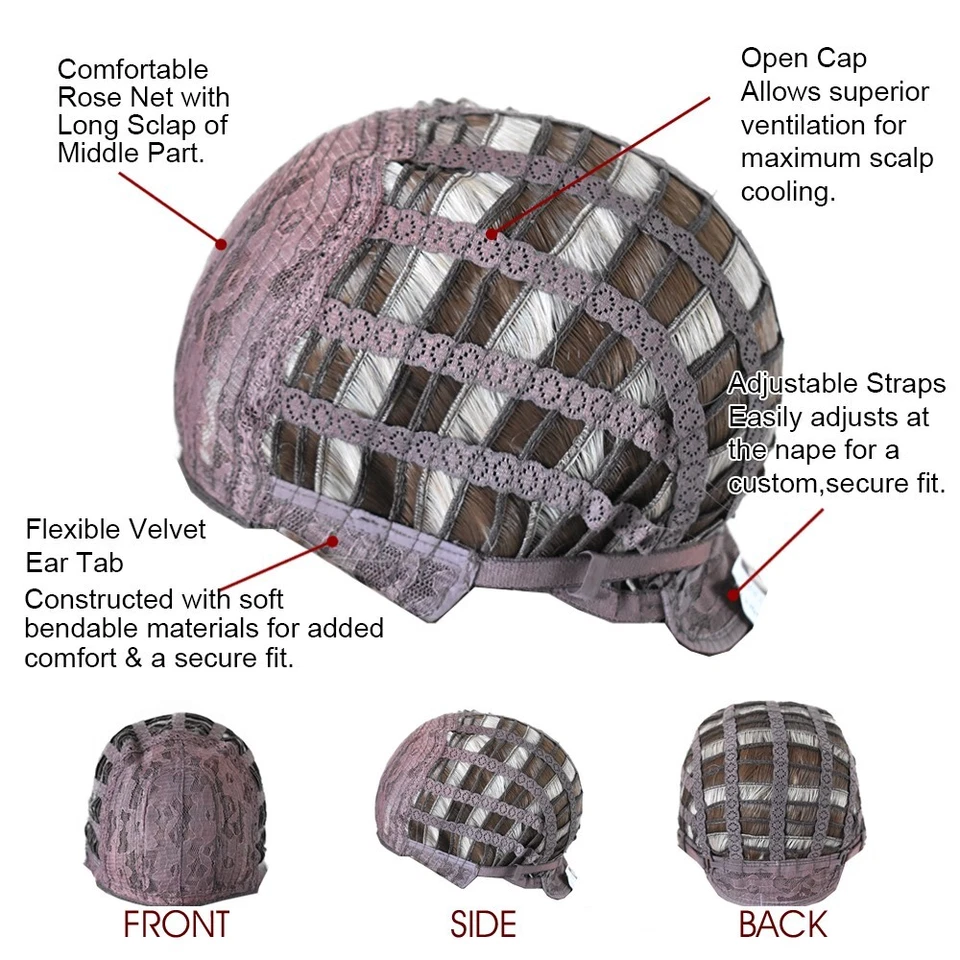 Peluca larga ondulada para mujer flequillo sintético negro castaño pelo cosplay fiesta pelucas 66 cm EE. UU. Foto 2 de 4