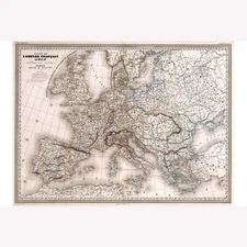 Map of French Empire in 1812; Carte de l'Empire Francais