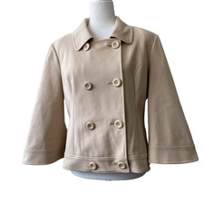 Spiegel Cream Double Breasted Jacket Bell Sleeves Sz 14 Nwot