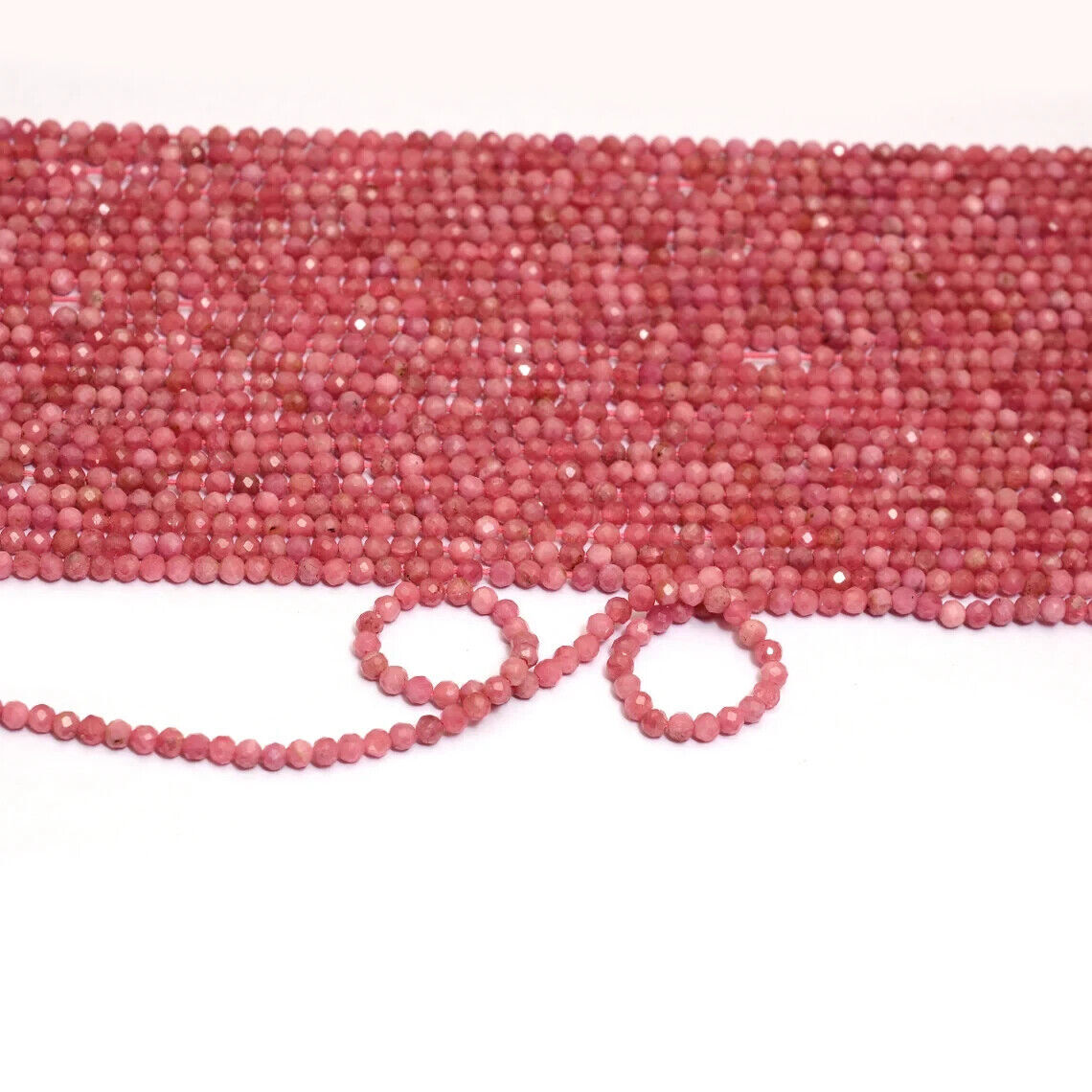 Perles Rondelles Saphir Rose AAAA+ - 8-10 Mm, Facettées, Trou 0.6mm - Lot Pour Création De Bijoux