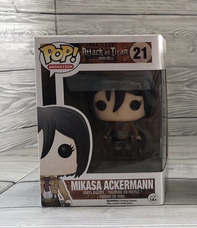 Figura Funko Pop Ataque a los Titanes 21# Mikasa Ackerman Rara y Abovedada