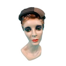 Vintage 1950s Brown Hat Tweed Neumann Endler Textured Wool Beret