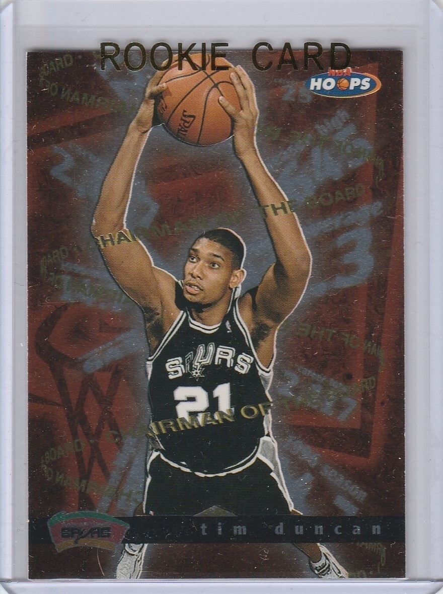 TIM DUNCAN ROOKIE CARD 1997/98 NBA Hoops Chairman of the Board SPURS INSERT RC