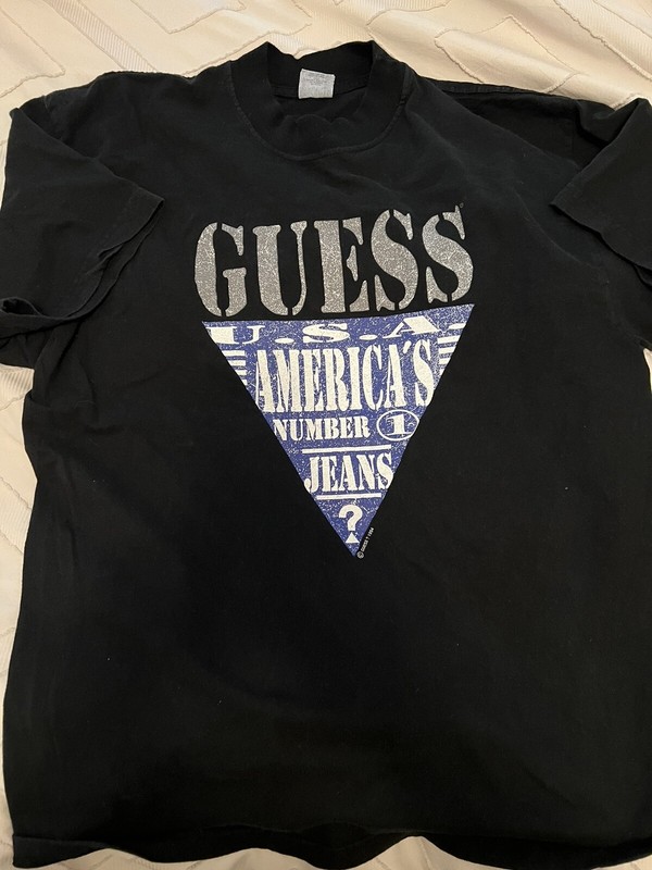 Guess Jeans Vintage Shirt 90s Black Medium , mens