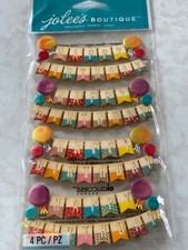 JOLEE  S BOUTIQUE 3D STICKERS HAPPY BIRTHDAY BANNERS 8PCS