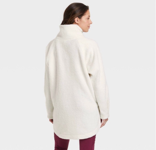 Zip Tunic Sweatshirt White 
