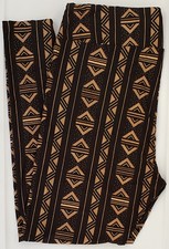 TC2 LuLaRoe Tall  Curvy2 Leggings Southwest Tribal Aztec Print on Black K54