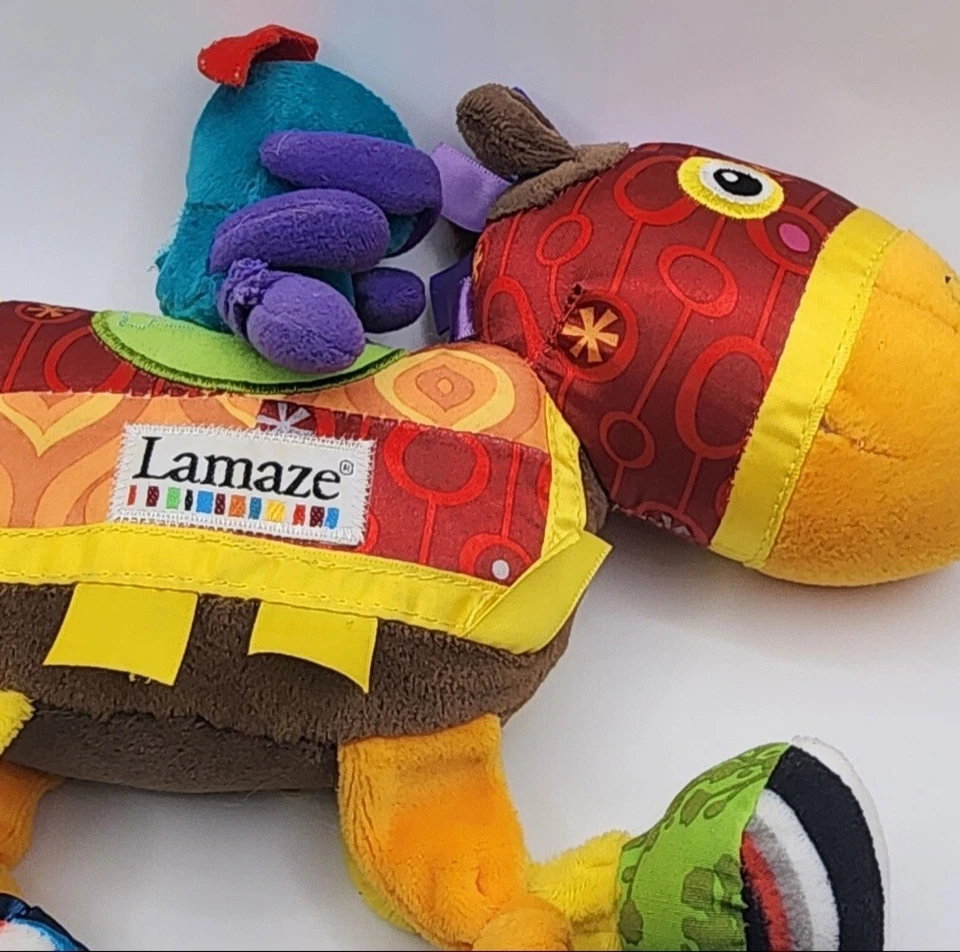 Lamaze Infant Developmental Prance Un Lote Caballo Caballero 9" Peluche Sonajero Cochecito Foto 3 de 4